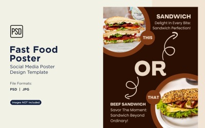 Modello di progettazione di poster per post sui social media di fast food 51