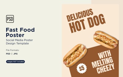 Modello di progettazione di poster per post sui social media di fast food 60
