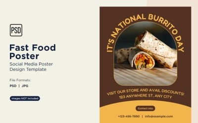 Modello di progettazione di poster per post sui social media di fast food 62