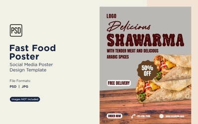 Modello di progettazione di poster per post sui social media di fast food 64