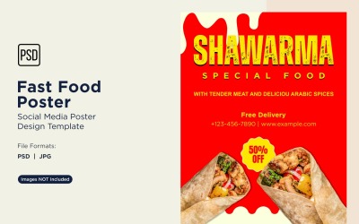 Modello di progettazione di poster per post sui social media di fast food 65