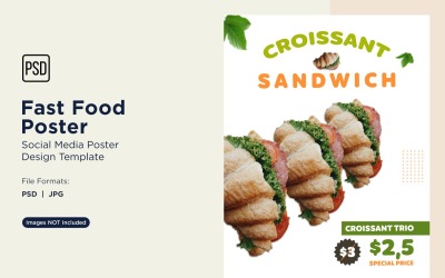 Modello di progettazione di poster per post sui social media di fast food 76
