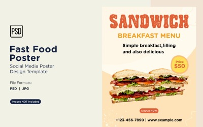 Modello di progettazione di poster per post sui social media di fast food 78