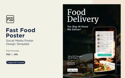 Modello di progettazione di poster per post sui social media di fast food 81