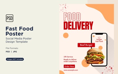 Modello di progettazione di poster per post sui social media di fast food 85