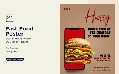 Modello di progettazione di poster per post sui social media di fast food 87