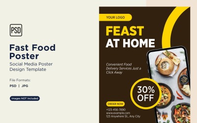 Modello di progettazione di poster per post sui social media di fast food 91