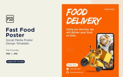 Modello di progettazione di poster per post sui social media di fast food 93