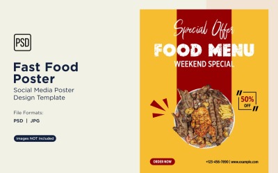 Modello di progettazione di poster per post sui social media di fast food 94