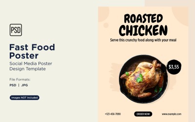 Modello di progettazione di poster per post sui social media di fast food 95