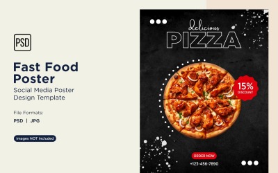 Modello di progettazione di poster per post sui social media di fast food 97