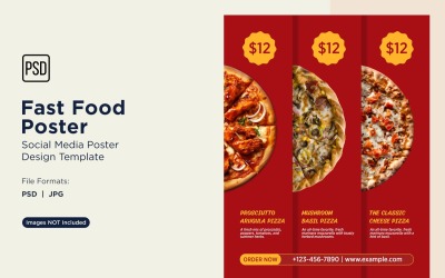 Modello di progettazione di poster per post sui social media di fast food 98