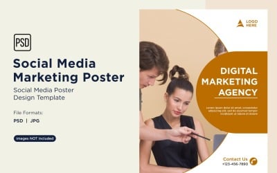 Modern and Simple Social Media Marketing Poster Design Template 06