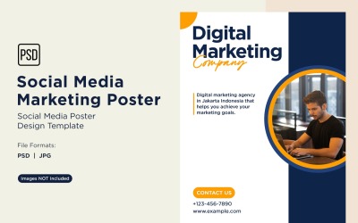 Modern and Simple Social Media Marketing Poster Design Template 18