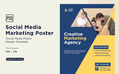 Moderne und einfache Social Media Marketing Poster Design Vorlage 02