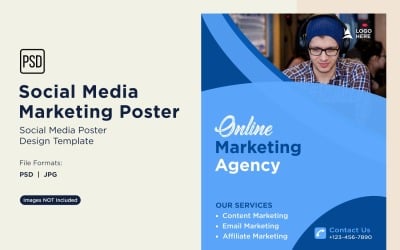 Moderne und einfache Social Media Marketing Poster Design Vorlage 08