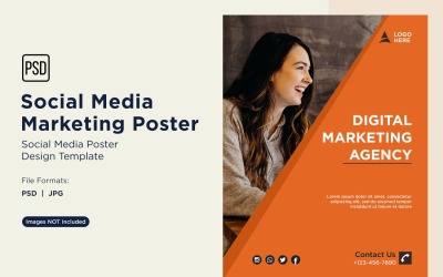 Moderne und einfache Social Media Marketing Poster Design Vorlage 09