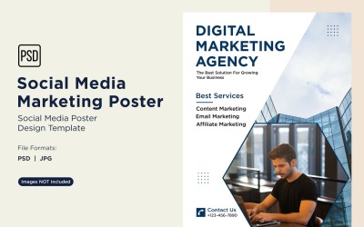 Moderne und einfache Social Media Marketing Poster Design-Vorlage 11