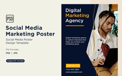 Moderne und einfache Social Media Marketing Poster Design-Vorlage 12