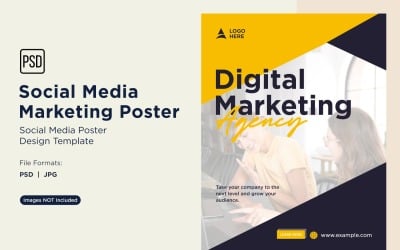 Moderne und einfache Social Media Marketing Poster Design-Vorlage 13