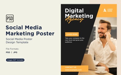 Moderne und einfache Social Media Marketing Poster Design-Vorlage 14
