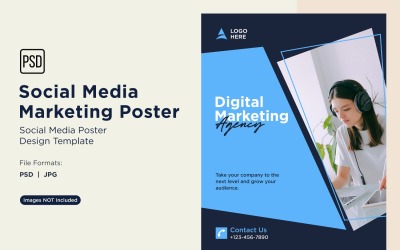 Moderne und einfache Social Media Marketing Poster Design-Vorlage 17