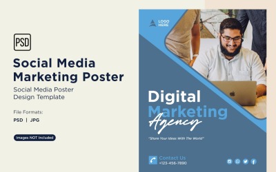 Moderne und einfache Social Media Marketing Poster Design-Vorlage 19