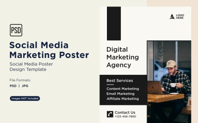 Moderne und einfache Social Media Marketing Poster Design-Vorlage 21