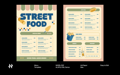 Street-Food-Menüvorlage