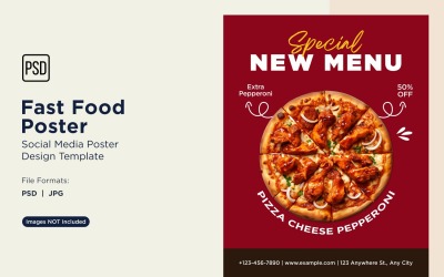 Szablon projektu plakatu do posta w mediach społecznościowych Fast Food 32