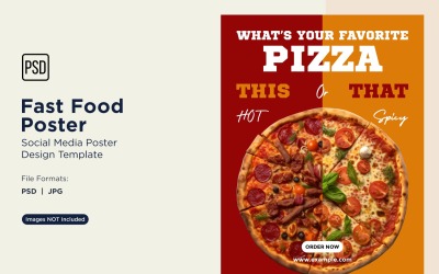 Szablon projektu plakatu do postów w mediach społecznościowych Fast Food 52