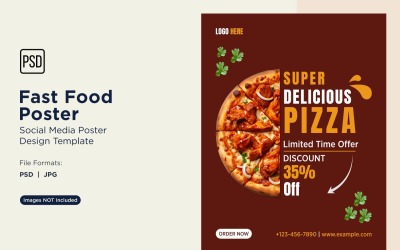 Szablon projektu plakatu do postów w mediach społecznościowych Fast Food 96