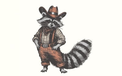 Country Cowboy Raccoon PNG, Sublimation Png, Trendy Shirt Png, Funny Raccoon Png, Western Graphic,