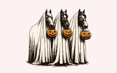 Halloween Horse PNG, Spooky Horse Png, Funny Halloween Png, Cute Horse PNG, Ghost PNG, Horse