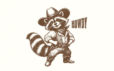Howdy Raccoon Png, Western Saying, Country Raccoon png, Cute Shirt Design, Retro Vintage Shirt,