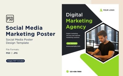 Modern and Simple Social Media Marketing Poster Design Template 25