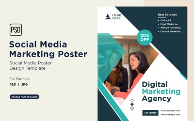 Modern and Simple Social Media Marketing Poster Design Template 26