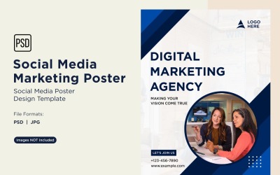 Modern and Simple Social Media Marketing Poster Design Template 28