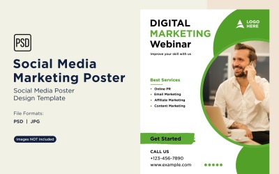 Modern and Simple Social Media Marketing Poster Design Template 30