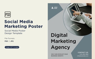 Modern and Simple Social Media Marketing Poster Design Template 35