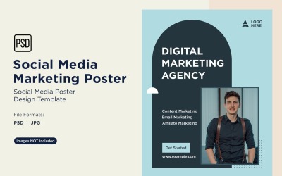 Modern and Simple Social Media Marketing Poster Design Template 37