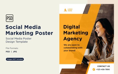 Modern and Simple Social Media Marketing Poster Design Template 44