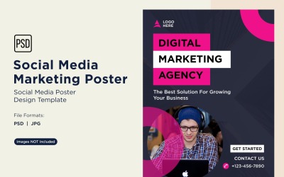 Modern and Simple Social Media Marketing Poster Design Template 45