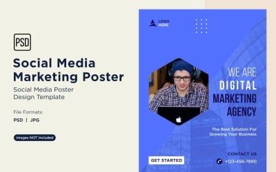Modern and Simple Social Media Marketing Poster Design Template 46