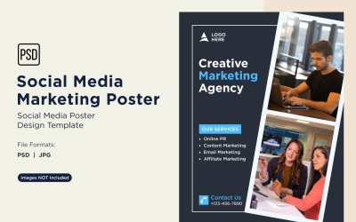 Moderne und einfache Social Media Marketing Poster Design-Vorlage 22