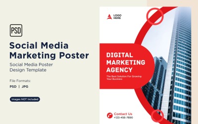Moderne und einfache Social Media Marketing Poster Design-Vorlage 23