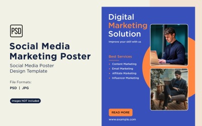 Moderne und einfache Social Media Marketing Poster Design-Vorlage 32