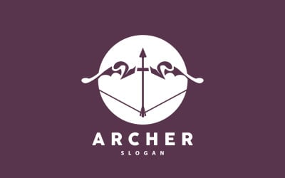 Bogenschütze Logo Bogenschießen Pfeil Vektor Design V10