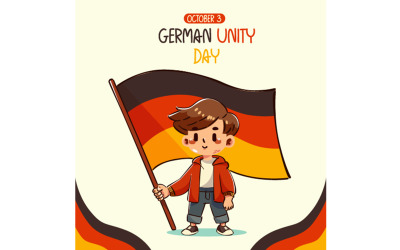 German Unity Day Cute Little Boy