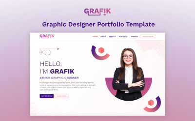 Grafika: Onepage Elementor Grafikai tervező portfóliósablon